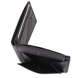 kleine Geldbörse für Damen & Herren Mini Portemonnaie RFID Leder schwarz LE9036