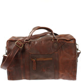 kleine Reisetasche Weekender Handgepäck Leder 45cm braun LE2009