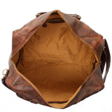 kleine Reisetasche Weekender Handgepäck Leder 45cm braun LE2009