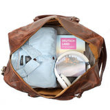 kleine Reisetasche Weekender Handgepäck Leder 45cm braun LE2009