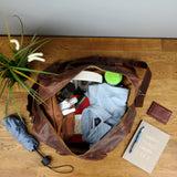 kleine Reisetasche Weekender Handgepäck Leder 45cm braun LE2009
