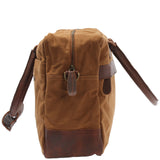 Handgepäck Arbeitstasche Damen Herren Leder Canvas cognac LE2007
