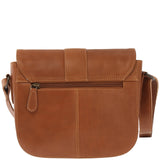 kleine Schultertasche Umhängetasche Damentasche Leder cognac LE0074