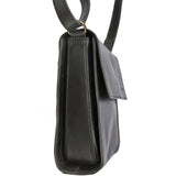 kleine Schultertasche Umhängetasche Damentasche Leder dunkelgrau LE3082