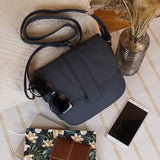 kleine Schultertasche Umhängetasche Damentasche Leder navy LE0074