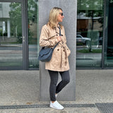 kleine Schultertasche Umhängetasche Damentasche Leder navy LE0074