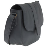 kleine Schultertasche Umhängetasche Damentasche Leder navy LE0074