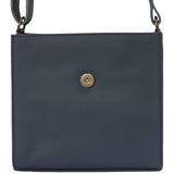 kleine Schultertasche Umhängetasche Damentasche Leder navy LE3082