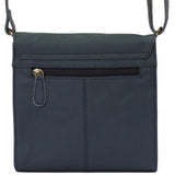 kleine Schultertasche Umhängetasche Damentasche Leder navy LE3082