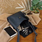 kleine Schultertasche Umhängetasche Damentasche Leder navy LE3082