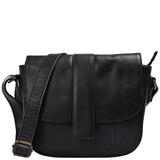 kleine Schultertasche Umhängetasche Damentasche Leder schwarz LE0074