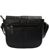 kleine Schultertasche Umhängetasche Damentasche Leder schwarz LE0074