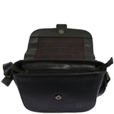 kleine Schultertasche Umhängetasche Damentasche Leder schwarz LE0074