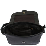 kleine Schultertasche Umhängetasche Damentasche Leder schwarz LE0074