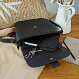 kleine Schultertasche Umhängetasche Damentasche Leder schwarz LE0074