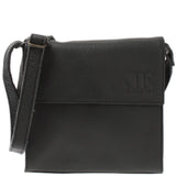 kleine Schultertasche Umhängetasche Damentasche Leder schwarz LE3082