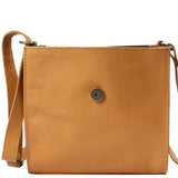 kleine Schultertasche Umhängetasche Damentasche Leder senf LE3082