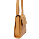 kleine Schultertasche Umhängetasche Damentasche Leder senf LE3082