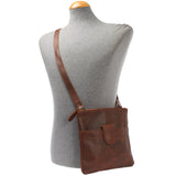 kleine Umhängetasche Damentasche Herrentasche Ledertasche braun LE3060