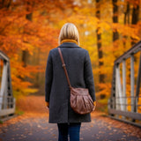 kleine Umhängetasche Ledertasche Damentasche Schultertasche Leder braun LE0070