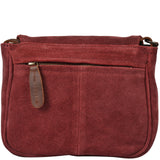 kleine Umhängetasche Ledertasche Damentasche Schultertasche Veloursleder bordeaux LE3047