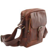 kleine Umhängetasche Ledertasche Freizeittasche Leder braun LE3042