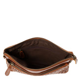 kleine Umhängetasche Schultertasche Damentasche Clutch Leder braun LE3081