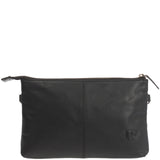 kleine Umhängetasche Schultertasche Damentasche Clutch Leder schwarz LE3081