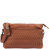 kleine Umhängetasche Schultertasche Damentasche Clutch Leder hellbraun LE3081