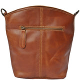 kleine Umhängetasche Schultertasche Freizeittasche Leder cognac LE3049
