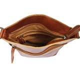 kleine Umhängetasche Schultertasche Freizeittasche Leder cognac LE3049