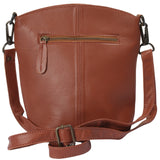 kleine Umhängetasche Schultertasche Freizeittasche Leder hellbraun LE3049