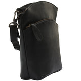 kleine Umhängetasche Schultertasche Freizeittasche Leder schwarz LE3049