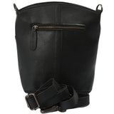 kleine Umhängetasche Schultertasche Freizeittasche Leder schwarz LE3049