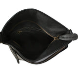 kleine Umhängetasche Schultertasche Freizeittasche Leder schwarz LE3049