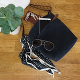 kleine Umhängetasche Schultertasche Freizeittasche Wildleder anthrazit LE3049