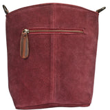 kleine Umhängetasche Schultertasche Freizeittasche Wildleder bordeaux LE3049