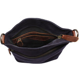 kleine Umhängetasche Schultertasche Freizeittasche Wildleder dunkelblau-navy LE3049