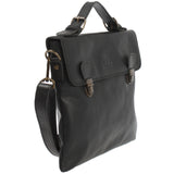 kleine Umhängetasche Schultertasche Damen und Herren Leder schwarz LE3079