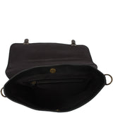 kleine Umhängetasche Schultertasche Damen und Herren Leder schwarz LE3079