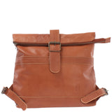 kleiner Roll Top Cityrucksack Rucksack Leder cognac LE1027