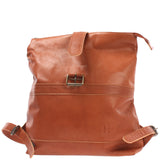 kleiner Roll Top Cityrucksack Rucksack Leder cognac LE1027