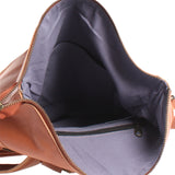 kleiner Roll Top Cityrucksack Rucksack Leder cognac LE1027