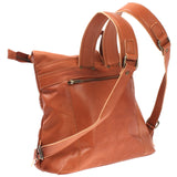 kleiner Roll Top Cityrucksack Rucksack Leder cognac LE1027