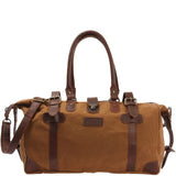 kleiner Weekender Handgepäck Damen Herren Leder Canvas cognac LE2008
