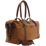 kleiner Weekender Handgepäck Damen Herren Leder Canvas cognac LE2008