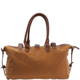 kleiner Weekender Handgepäck Damen Herren Leder Canvas cognac LE2008