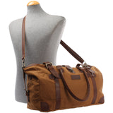 kleiner Weekender Handgepäck Damen Herren Leder Canvas cognac LE2008