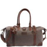 kleiner Weekender Handgepäck Damen Herren Leder Canvas grau LE2008