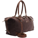 kleiner Weekender Handgepäck Damen Herren Leder Canvas mokka LE2008